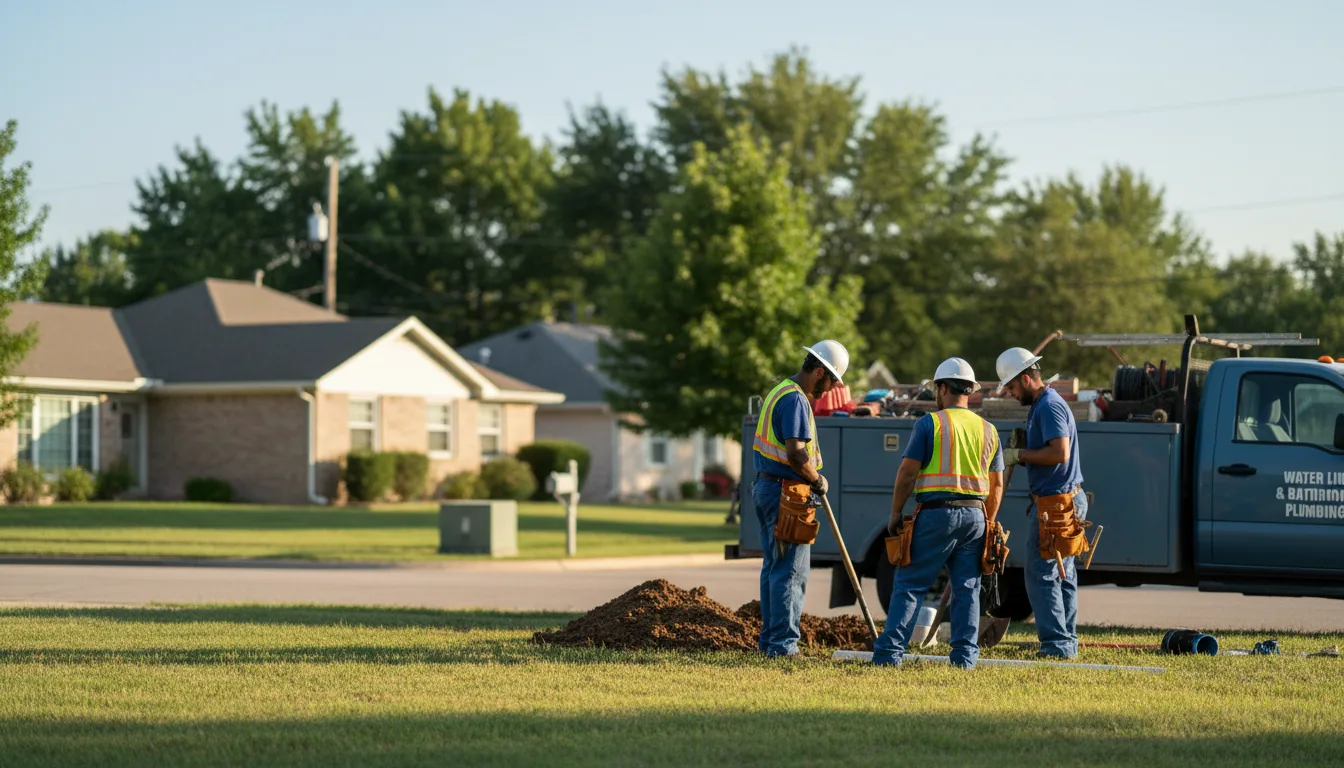 Residential water line and bathroom plumbing service in Edinburg, PA